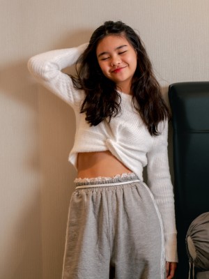 JR DETOX FRONT TWIST CROP KNIT