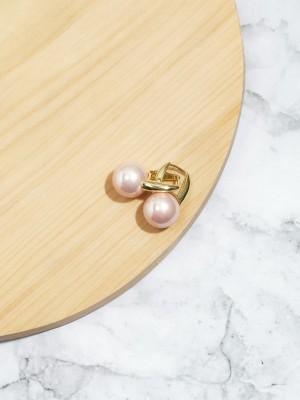 Rose Gold Pearl Earrings