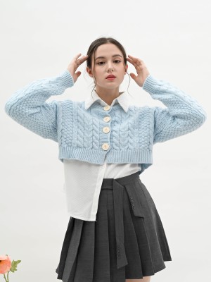 BTC Plaid Crop Knit