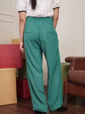 Wide Leg Zip Trousers