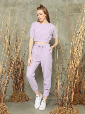 2-pieces set crop top and jogger pants