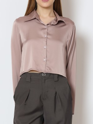 BFP HG Satin Semi Crop Shirt