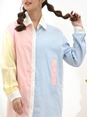 Block Colour Shirt Dress