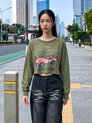 JR CORE NRC Lovely Car Crop Tee