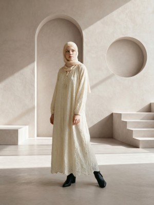 EID Diamond Eyelet Embroidery Dress