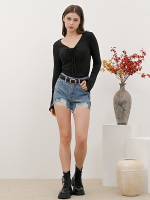 SEA CORE Long Sleeves Center Tied Tee