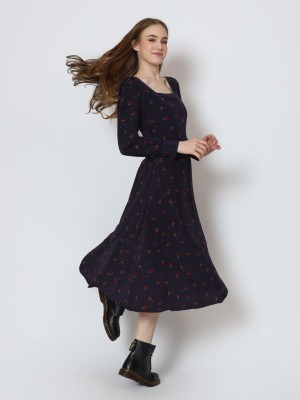 BFP HG Flower Print Midi Dress