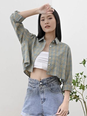Checkered Crop Shirt