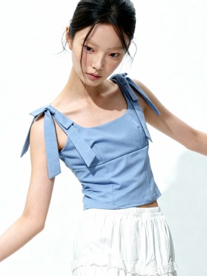 Maddie Shoulder Ribbon Square Neck Top