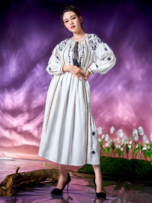 WW ELITE Belted Malika Embroidery Maxi Dress
