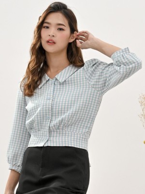 Gingham Back Tied Shirt