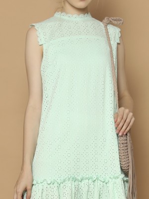 CH21 Laser Cut High Neck Dress