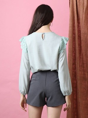 Cottage Core Embroidered Cut Top