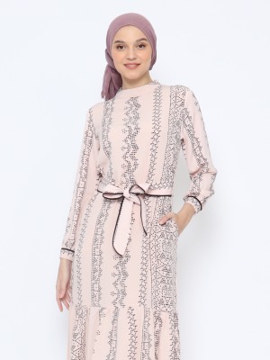 ANF Pattern Maxi Dress With Belt