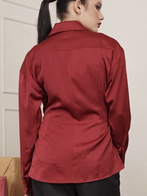 Overlap Satin Shirt