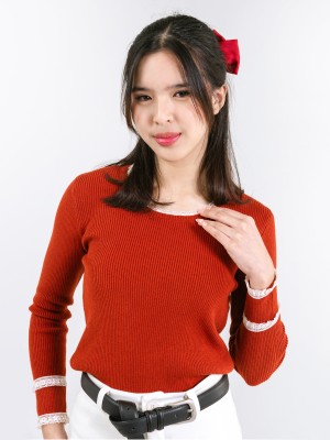 CNY Lace Outline Knit Top