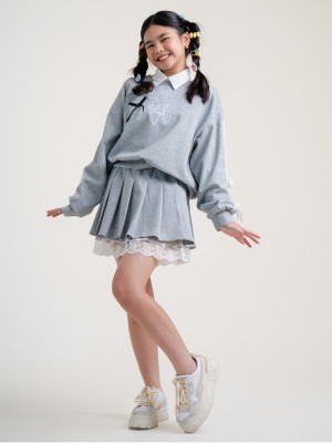 JR DITOX 2Pcs Set Grateful Sweater And Pleats Skort