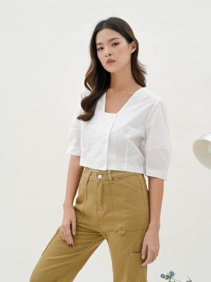 BFP Tri neck crop shirt