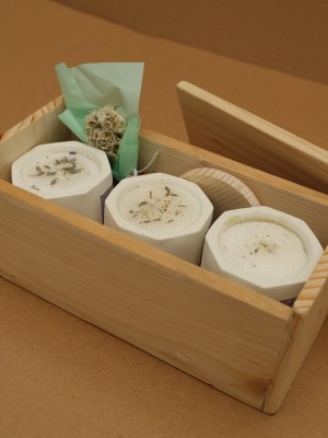 WOOD BOX CANDLE AROMATHERAPY SET