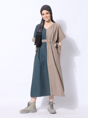 Ramadhan Moon Line Polar Waist Drawstring Dress