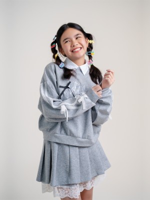 JR DITOX 2Pcs Set Grateful Sweater And Pleats Skort
