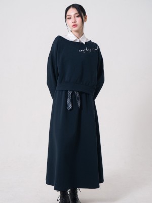 DITOX 2PCS SET UNPLUNG SWEATER AND MIDI SKIRT WITH