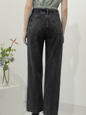 SS23 Ruth Black Cigarette Denim Jeans