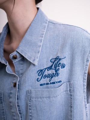 DITOX LIFE IS TOUGH DENIM WASHED SHIRT