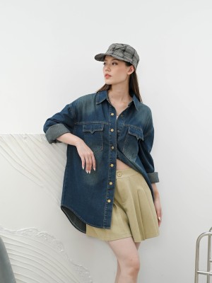 SMARTEN ZIPPED UP JACKET DENIM