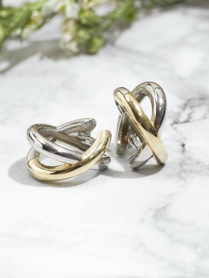 Silver and Gold X Earrings