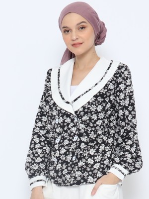 RC Flower Print Monochrome Top