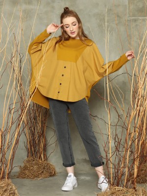 L/Slv front button oversized top