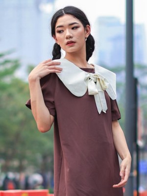 Ribbon Collar Dress