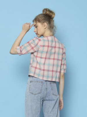 Checkered B Neck Shirt