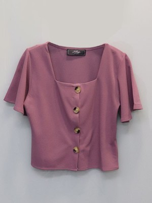 Cottage Core Bell Sleeves Crop Shirt