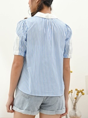 RC Stripe Puff Sleeves Shirt