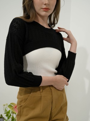 SS23 Rachel Crop Poncho Knit