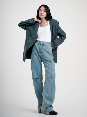 SMARTEN LIGHT DENIM POCKET RIP JEANS