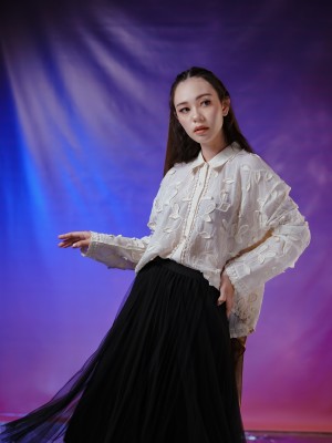 WW ELITE Ziya 3D Leaves Embroidery Shirt