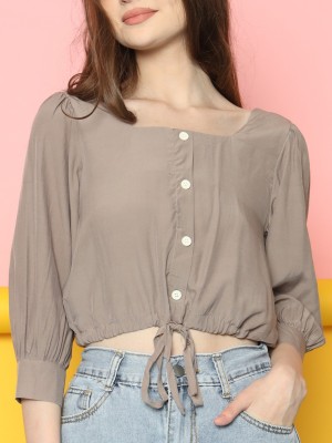 Square Necline Drawstring Shirt