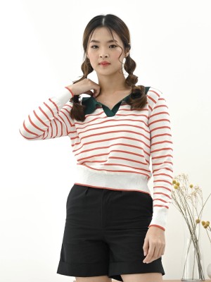 Youth Stripe Knitted Polo Tee