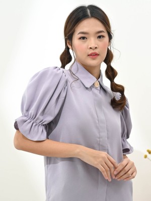 2 pcs Set Puff Sleeves Shirt and Short