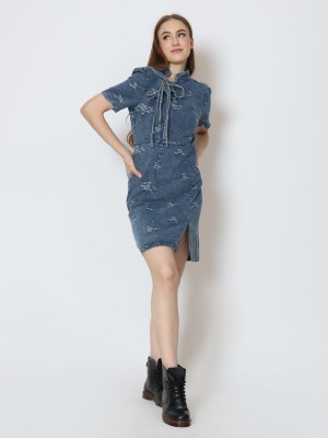 ELITE CNY Denim oriental dress