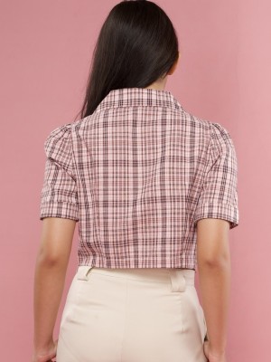 Checkered Crop Shirt