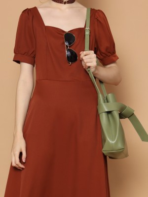 CH21 Square Neck Midi Dress