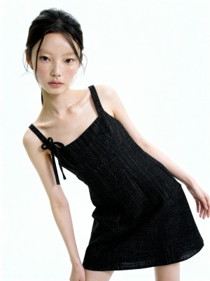 Black Tweed Mini Dress