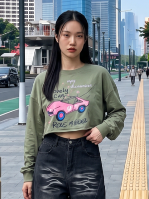 JR CORE NRC Lovely Car Crop Tee