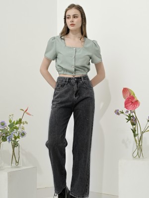 SS23 Ruth Black Cigarette Denim Jeans