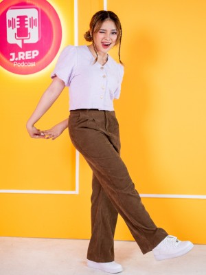 Anneth Waist Outline wide Leg Thousers