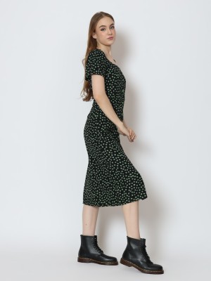 BFP Square neck flower dress